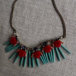 LOFT Elegant Red and Turquoise Necklace